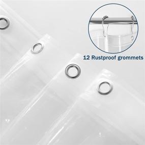 img 3 attached to 🛁 Clear Shower Curtain Liner 72x72 - Lightweight PEVA Material, 4 Gauge Thickness, with Grommets Holes - Downluxe