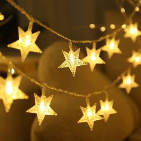 img 4 attached to 🌟 CESOF Star String Lights, 10 FT 20 LED Warm White Twinkle Lights Battery Operated - Adorable Star Fairy Light for Bedroom, Room, Car, Camper, Party - Indoor/Outdoor Xmas Decor, Christmas Tree Decorations