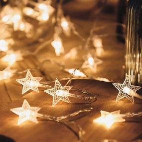 img 1 attached to 🌟 CESOF Star String Lights, 10 FT 20 LED Warm White Twinkle Lights Battery Operated - Adorable Star Fairy Light for Bedroom, Room, Car, Camper, Party - Indoor/Outdoor Xmas Decor, Christmas Tree Decorations