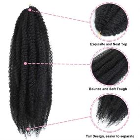 img 1 attached to 🔗 Dansama Marley Hair: 24 Inch Afro Twist Braiding Hair for Faux Locs - 3 Pack Synthetic Extensions (1B)