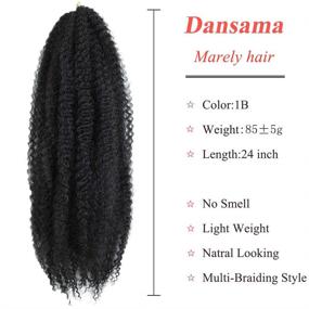 img 3 attached to 🔗 Dansama Marley Hair: 24 Inch Afro Twist Braiding Hair for Faux Locs - 3 Pack Synthetic Extensions (1B)