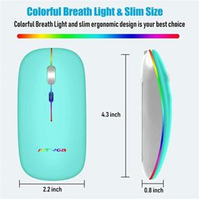 img 1 attached to Rechargeable LED Wireless Mouse with Chroma RGB Backlit | Slim 2.4G Optical Mice, USB Nano Receiver | 3 DPI Levels, Colorful LED Lights | for Notebook, PC, Computer