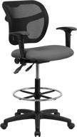 mid back drafting stool fabric wl a7671syg bk ad gg логотип