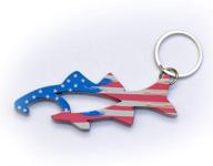 🎣 usa flag fish bottle opener keychain - largemouth bass shaped gift for anglers логотип