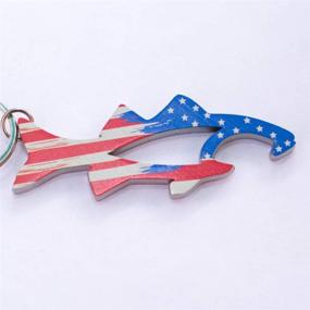 img 2 attached to 🎣 USA Flag Fish Bottle Opener Keychain - Largemouth Bass Shaped Gift for Anglers