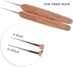 img 1 attached to 3-частый набор крючков для создания дредлоков на волосы - Инструмент-игла для плетения, дрэдлоков и вязальных крючков - 0.5 мм (Включает 1, 2 и 3 крючка)