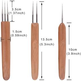 img 2 attached to 3-частый набор крючков для создания дредлоков на волосы - Инструмент-игла для плетения, дрэдлоков и вязальных крючков - 0.5 мм (Включает 1, 2 и 3 крючка)