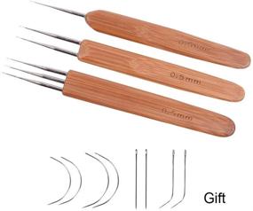 img 3 attached to 3-частый набор крючков для создания дредлоков на волосы - Инструмент-игла для плетения, дрэдлоков и вязальных крючков - 0.5 мм (Включает 1, 2 и 3 крючка)