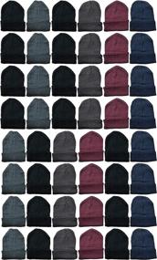 img 4 attached to 🧤 Yacht & Smith 48-Pack Wholesale Bulk Winter Thermal Beanies and Skull Caps for Unisex with Thermal Gloves