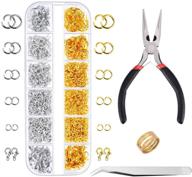 📿 paxcoo 1200pcs open jump rings and lobster clasps jewelry findings kit with pliers for jewelry making - silver and gold variety set logo