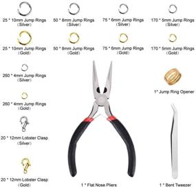 img 3 attached to 📿 Paxcoo 1200Pcs Open Jump Rings and Lobster Clasps Jewelry Findings Kit with Pliers for Jewelry Making - Silver and Gold Variety Set