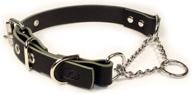 🐶 adjustable leather martingale chain for sleepy pups: limited slip, half-check training dog collar logo