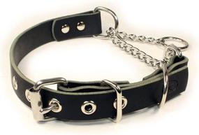 img 3 attached to 🐶 Adjustable Leather Martingale Chain for Sleepy Pups: Limited Slip, Half-Check Training Dog Collar