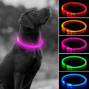 img 4 attached to 🐶 Higo LED Dog Collar Light - USB Rechargeable LED Pet Necklace Glow in The Dark, Water Resistant Light Up Collars Be Safe & Be Seen for Your Dogs with Enhanced Visibility