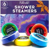 aromatic shower steamers: bath bombs for showers - ultimate stress relief and relaxation gifts for women and moms - soothing tablets with eucalyptus and lavender logo