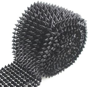 img 4 attached to AEAOA 1 Yard Sew Stitch On Spike Stud Cone Flatback Punk Rock Trim Mesh Bead Craft (Black) – Edgy and Eye-Catching Sew On Accessory for DIY Projects