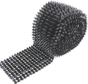 img 3 attached to AEAOA 1 Yard Sew Stitch On Spike Stud Cone Flatback Punk Rock Trim Mesh Bead Craft (Black) – Edgy and Eye-Catching Sew On Accessory for DIY Projects