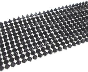 img 1 attached to AEAOA 1 Yard Sew Stitch On Spike Stud Cone Flatback Punk Rock Trim Mesh Bead Craft (Black) – Edgy and Eye-Catching Sew On Accessory for DIY Projects