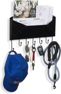streamline your entryway with wallniture's 16 inch organizer rack: wall mountable key hangers, mail holder steel black logo