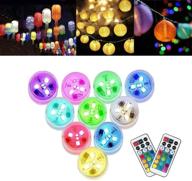 🏮 10-pack multicolored paper lantern lights with remote control - battery operated led lights for christmas, new year party decoration - submersible lamps with color changing option логотип