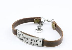 img 3 attached to 👭 Women's Friendship Jewelry Vintage Leather Bracelet: Inspirational Engraved Gift for Sisters and Friends on Birthdays, Christmas