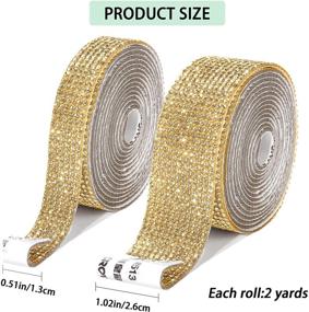 img 1 attached to Enhance Your Car and Gifts with 2 Rolls/4 Yards of Gold Self Adhesive Crystal Rhinestone Diamond Ribbon - DIY Bling Rhinestone Sticker for Glittering Car and Gift Decoration