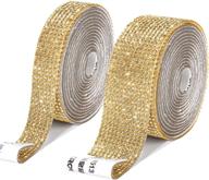 enhance your car and gifts with 2 rolls/4 yards of gold self adhesive crystal rhinestone diamond ribbon - diy bling rhinestone sticker for glittering car and gift decoration logo