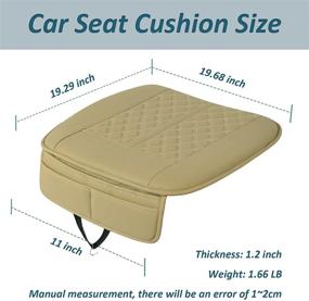 img 1 attached to 🚗 TANGSHUO Car Seat Cushion - 1.2 inch Comfort Memory Foam - Breathable Scrubbed Leather - Non Slip Bottom - Car & Office Chair - Beige