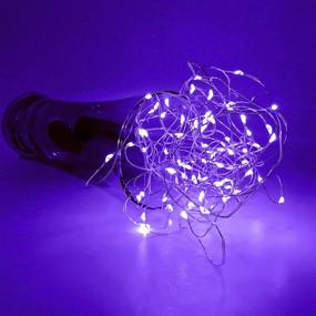 img 1 attached to 🍷 PheiLa 10 Pack Wine Bottle Lights with Cork - Battery Operated Purple Cork Fairy Lights Waterproof 3.3ft Silver Wire String Light for Jar Party Wedding Christmas Festival Bar Decoration