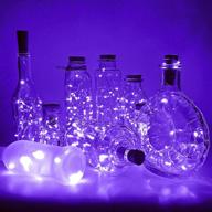 🍷 pheila 10 pack wine bottle lights with cork - battery operated purple cork fairy lights waterproof 3.3ft silver wire string light for jar party wedding christmas festival bar decoration логотип