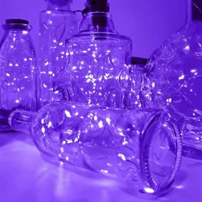 img 2 attached to 🍷 PheiLa 10 Pack Wine Bottle Lights with Cork - Battery Operated Purple Cork Fairy Lights Waterproof 3.3ft Silver Wire String Light for Jar Party Wedding Christmas Festival Bar Decoration