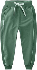 img 4 attached to KISBINI Cotton Elastic Sweatpants Children Boys' Clothing in Pants