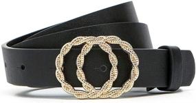 img 2 attached to Stylish Circle Design Buckle: Earnda Women's Accessories Now Available!