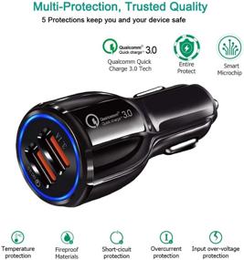 img 3 attached to 🔌 Kisluck Dual QC3.0 Port 30W/6A USB Car Charger Adapter, Quick Charge Compatible for iPhone 12/12 Pro/Max/11/Pro/XR/XS/8P, Galaxy, MacBook and More