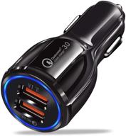 🔌 kisluck dual qc3.0 port 30w/6a usb car charger adapter, quick charge compatible for iphone 12/12 pro/max/11/pro/xr/xs/8p, galaxy, macbook and more logo