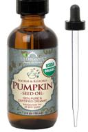 🎃 us organic pumpkin seed oil: usda certified, pure & natural, cold pressed virgin, unrefined | amber glass bottle with eyedropper (2 oz, 56 ml) logo