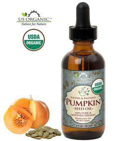 img 2 attached to 🎃 US Organic Pumpkin Seed Oil: USDA Certified, Pure & Natural, Cold Pressed Virgin, Unrefined | Amber Glass Bottle with Eyedropper (2 oz, 56 ml)