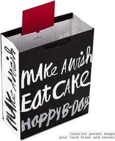 img 1 attached to 🎁 Hallmark 15 Inch Extra Large Birthday Gift Bag with Tissue Paper (Happy B-Day, Black and Silver)