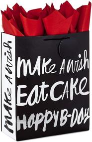 img 4 attached to 🎁 Hallmark 15 Inch Extra Large Birthday Gift Bag with Tissue Paper (Happy B-Day, Black and Silver)