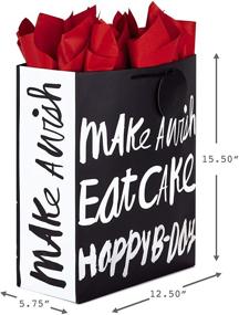 img 2 attached to 🎁 Hallmark 15 Inch Extra Large Birthday Gift Bag with Tissue Paper (Happy B-Day, Black and Silver)