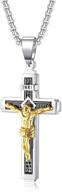 aizelin necklace stainless catholic crucifix logo