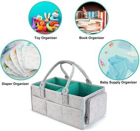 img 3 attached to 👶 Coorganisers Diaper Caddy with Changing Pad Liner, Diaper Caddy Organizer for Baby Girl and Boy, Caddy Organizer for Diaper Storage, Baby Changing Table Organizer