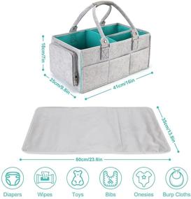 img 1 attached to 👶 Coorganisers Diaper Caddy with Changing Pad Liner, Diaper Caddy Organizer for Baby Girl and Boy, Caddy Organizer for Diaper Storage, Baby Changing Table Organizer