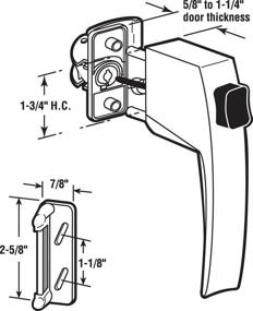 img 1 attached to 🚪 Upgrade Your Screen and Storm Door Handles with PRIME-LINE K 5007 Push Button Latch Set – Easy Replacement with Night Lock Feature and Sleek Black Finish (Fits 5/8” – 1-1/4” Thick Doors)