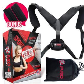 img 1 attached to 🌟 Rangel Pro Posture Corrector: Adjustable Back Brace for Men and Women - Pain Relief, Slouching Correction, and Shoulder Support