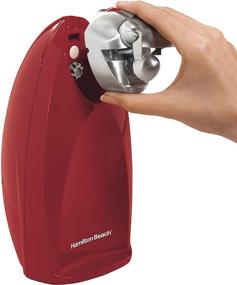 img 1 attached to 🔌 Hamilton Beach Electric Can Opener with Auto Shutoff, Knife Sharpener, Cord Storage, SureCut Patented Technology - Extra-Tall, Red