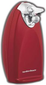 img 4 attached to 🔌 Hamilton Beach Electric Can Opener with Auto Shutoff, Knife Sharpener, Cord Storage, SureCut Patented Technology - Extra-Tall, Red