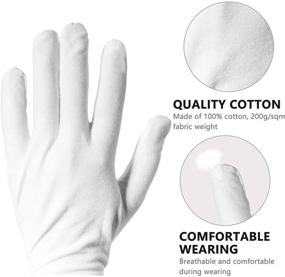 img 3 attached to 🧤 Occan Moisturizing Gloves Overnight (6 Pairs) - White Cotton Hand Therapy Gloves for Hydrating Hands Bedtime, Eczema, Jewelry, Costume - Men and Women