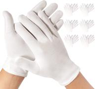 🧤 occan moisturizing gloves overnight (6 pairs) - white cotton hand therapy gloves for hydrating hands bedtime, eczema, jewelry, costume - men and women logo