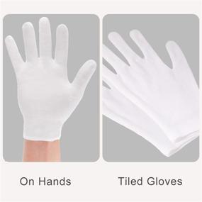 img 2 attached to 🧤 Occan Moisturizing Gloves Overnight (6 Pairs) - White Cotton Hand Therapy Gloves for Hydrating Hands Bedtime, Eczema, Jewelry, Costume - Men and Women